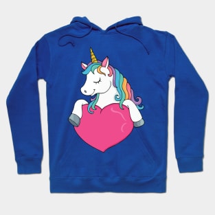 Baby unicorn and heart 3 Hoodie